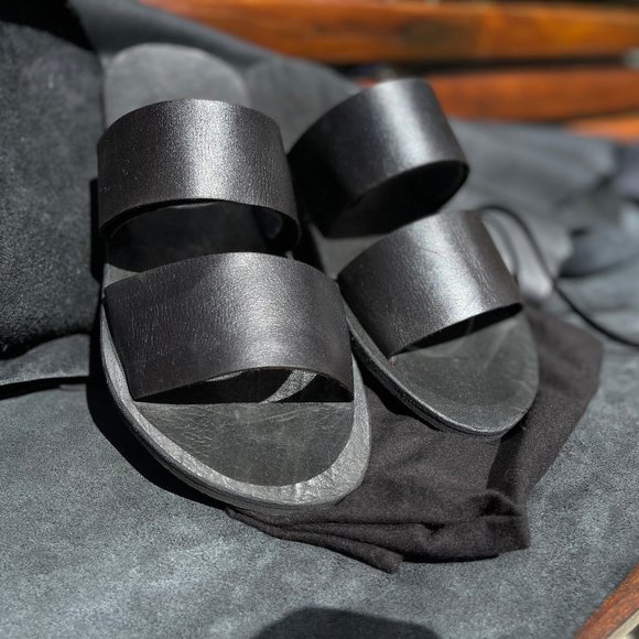 Custon Hand made black leather high quality sandals - Picture 1 of 7